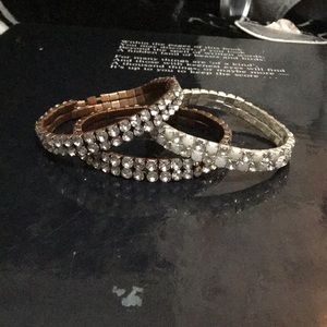 Faux diamond and quartz bracelets